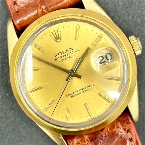 Vintage 1984 Rolex Date Gold Shell 15505 34mm 